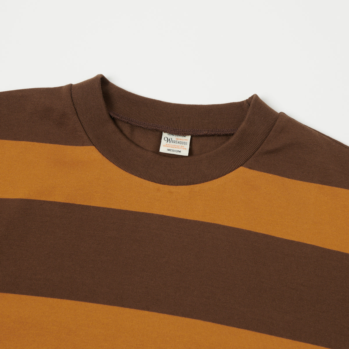 Warehouse & Co 4089 Border Stripe T-Shirt - Brown/Orange
