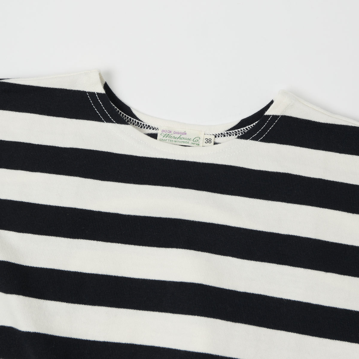 Warehouse & Co 4094 Duck Digger Stripe T-Shirt - Off White/Black