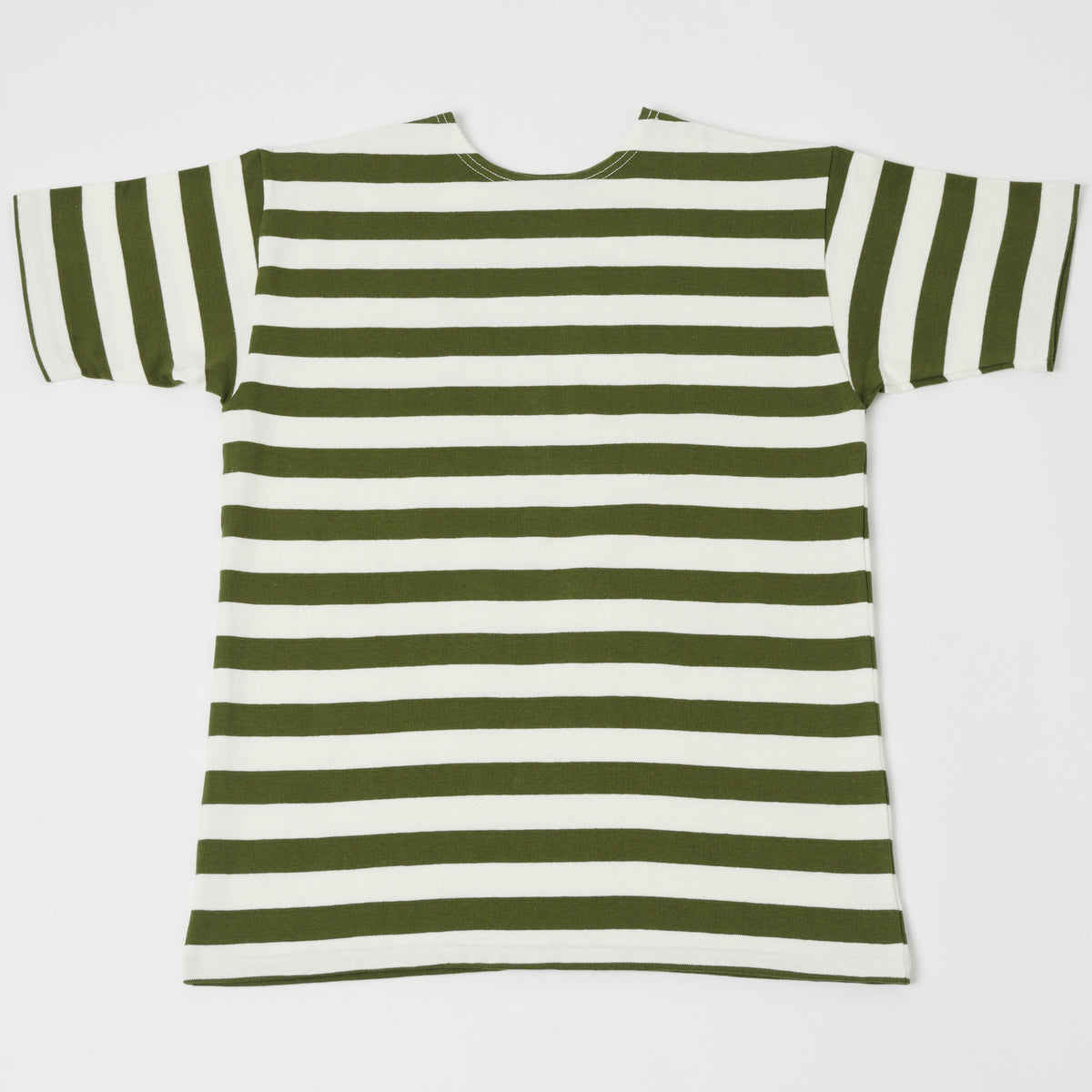 Warehouse & Co 4094 Duck Digger Stripe T-Shirt - Off White/Green