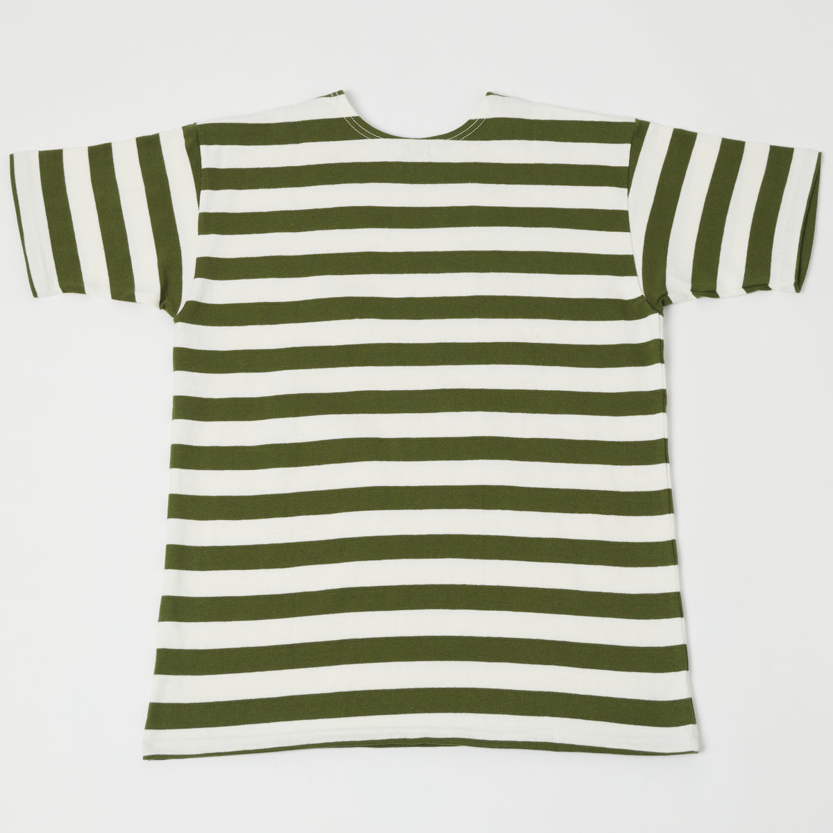 Warehouse & Co 4094 Duck Digger Stripe T-Shirt - Off White/Green