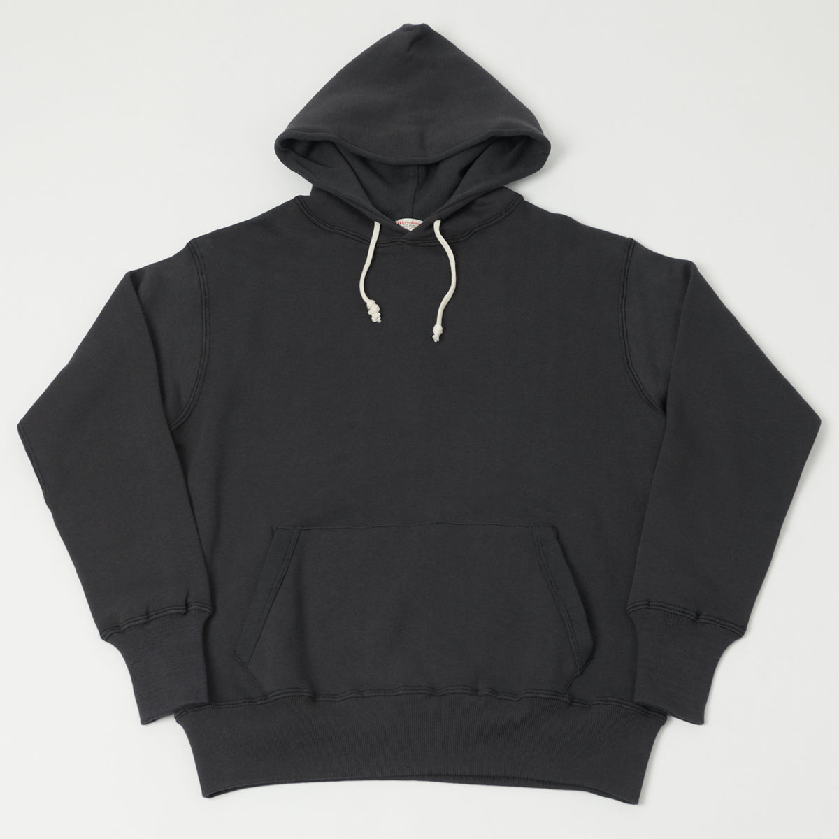 Warehouse & Co 450 Two Needle Hooded Sweatshirt - Black/Sumikuro