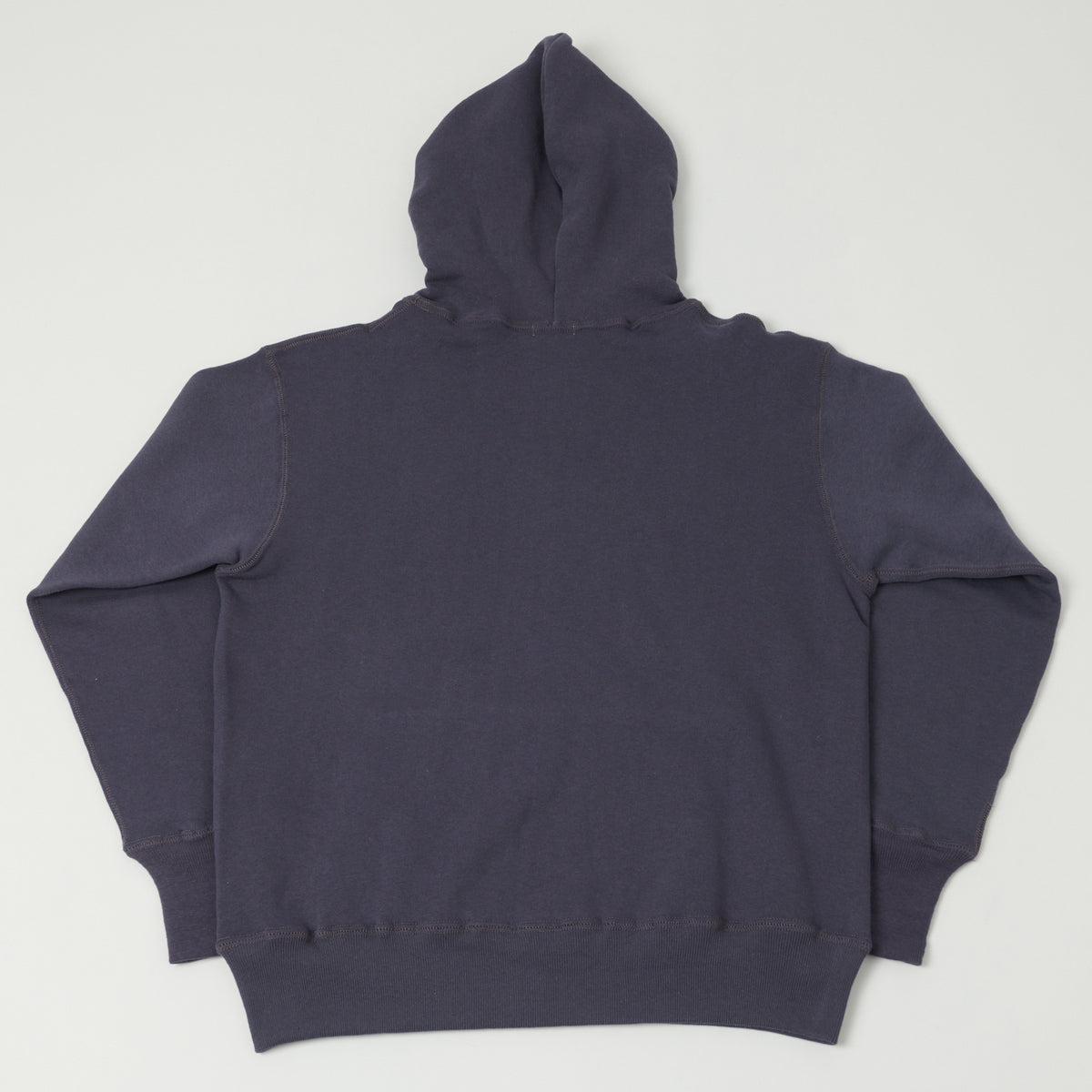 Warehouse & Co 450 Two Needle Hooded Sweatshirt - Navy/Eggplant
