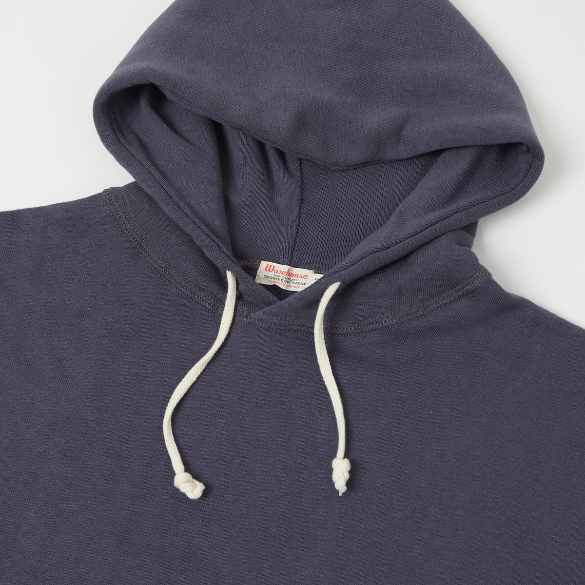 Warehouse & Co 450 Two Needle Hooded Sweatshirt - Navy/Eggplant