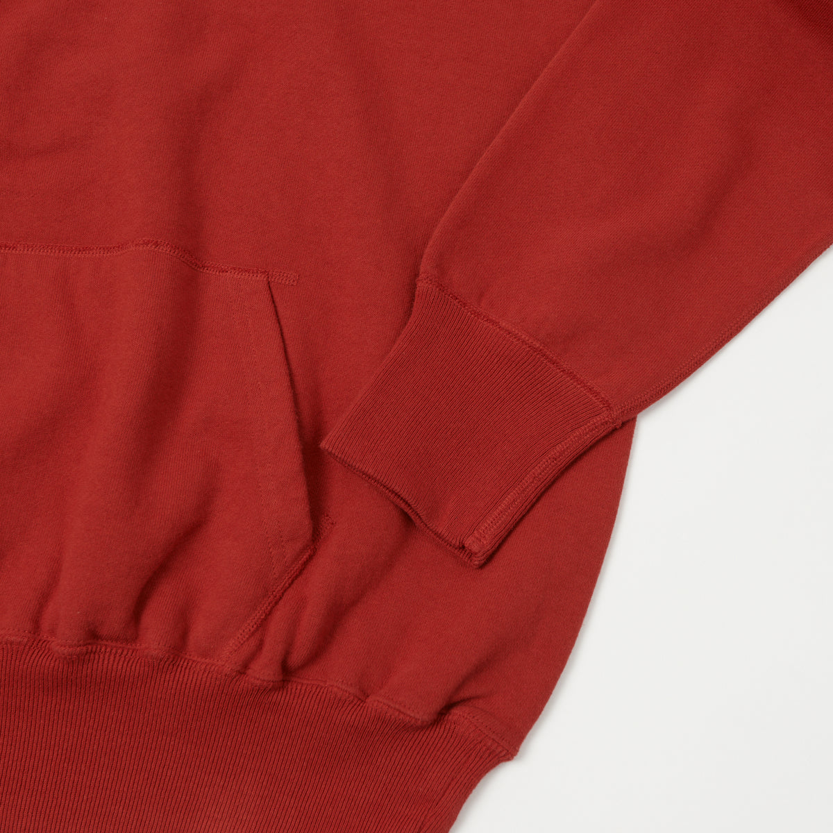 Warehouse 462 Plain Hooded Sweatshirt - Red