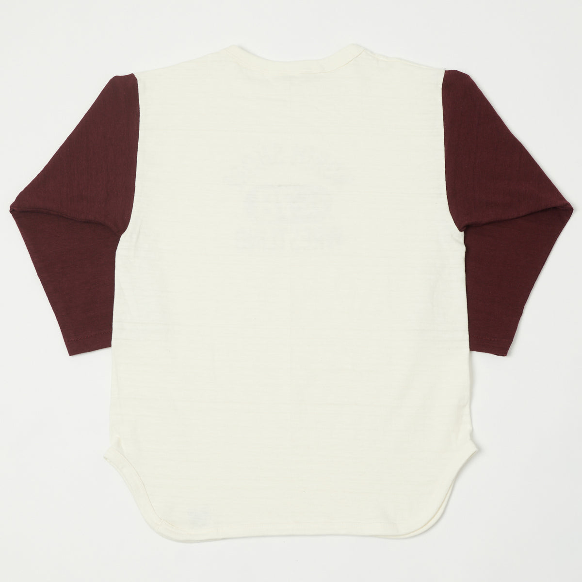 Warehouse & Co 4800 'North Shore' Baseball T-Shirt - Cream/Bordeaux