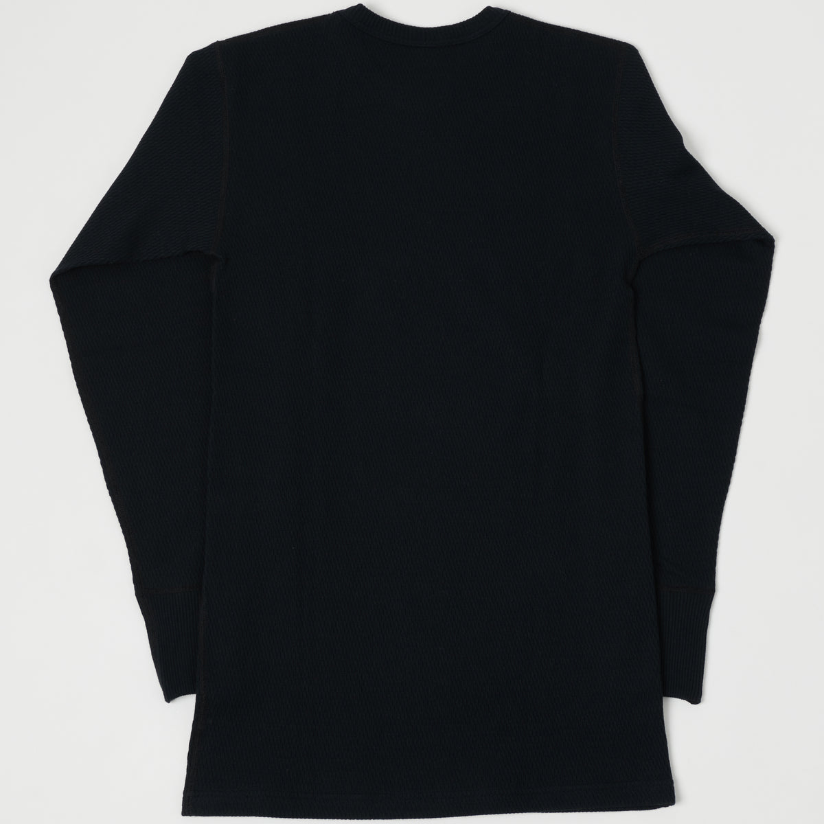 Warehouse & Co 5903 Waffle Knit Thermal T-Shirt - Black