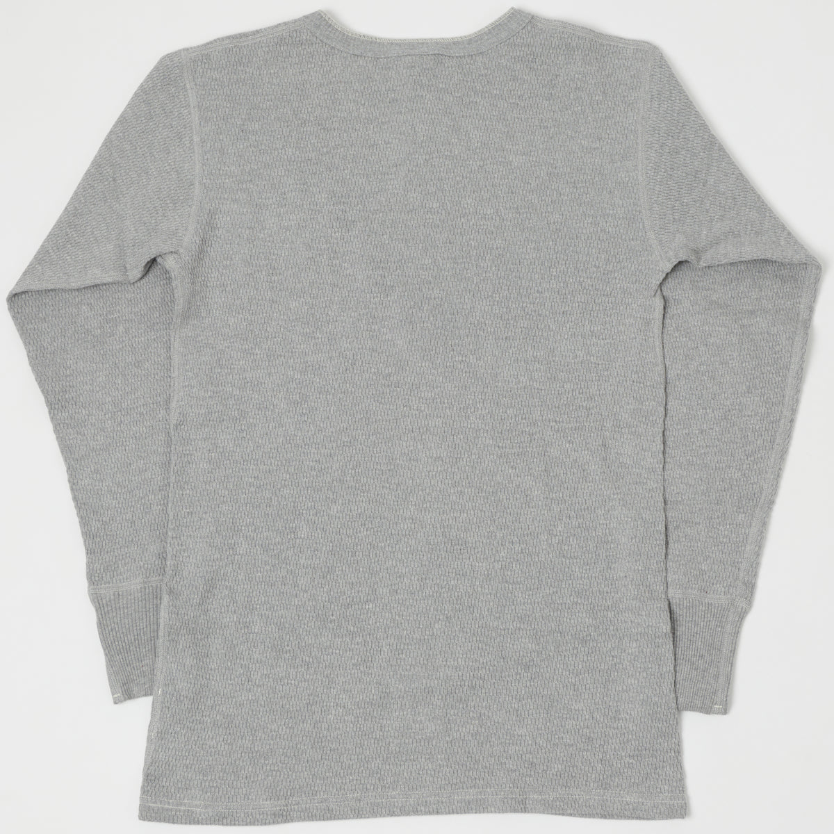 Warehouse & Co 5904 Waffle Knit Thermal Henley - Heather Grey