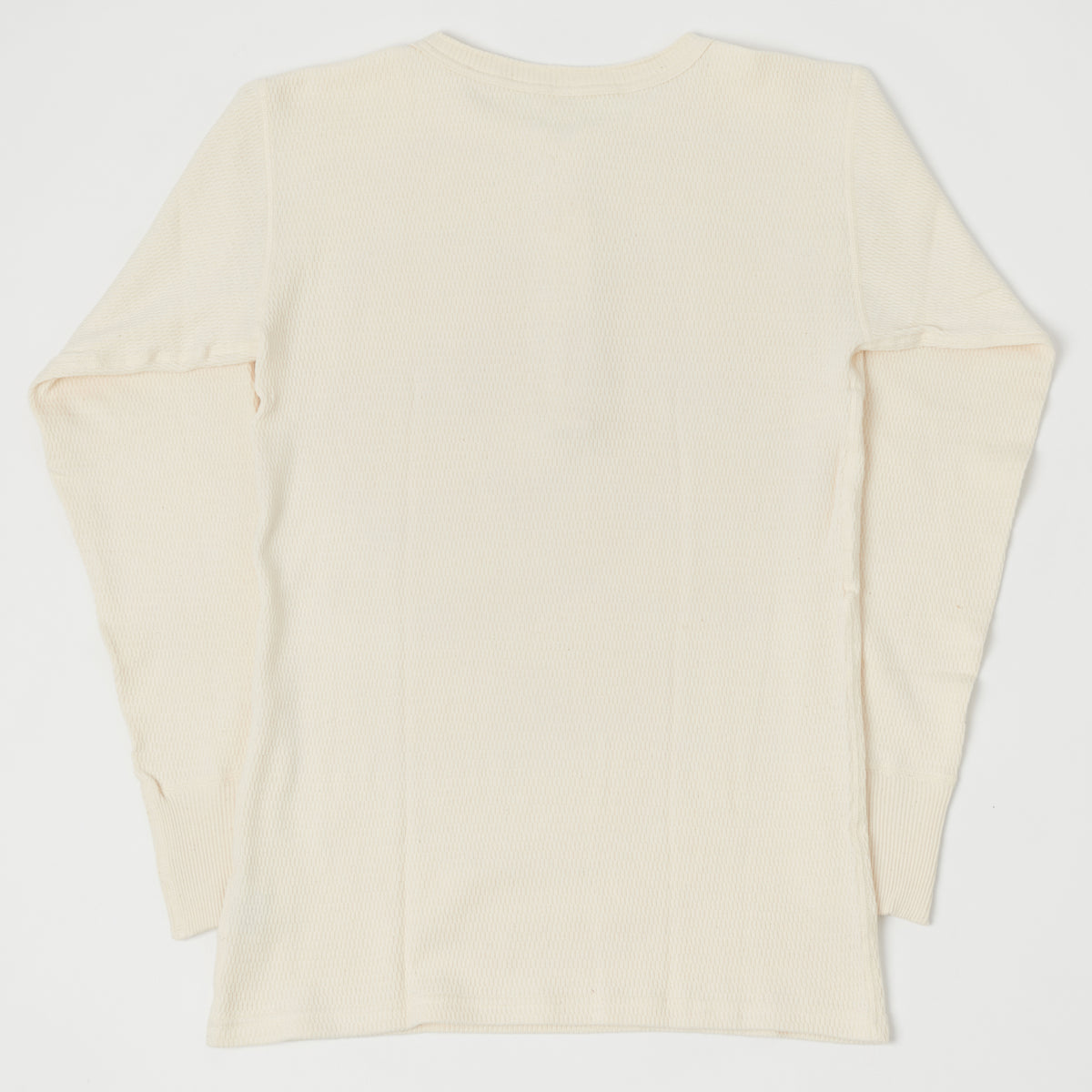 Warehouse & Co 5904 Waffle Knit Thermal Henley - Ecru