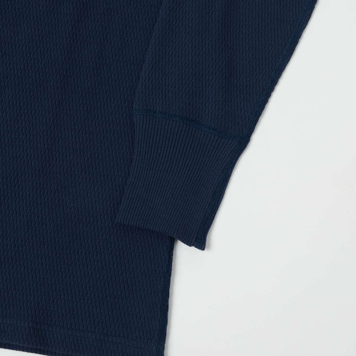 Warehouse & Co 5904 Waffle Knit Thermal Henley - Navy