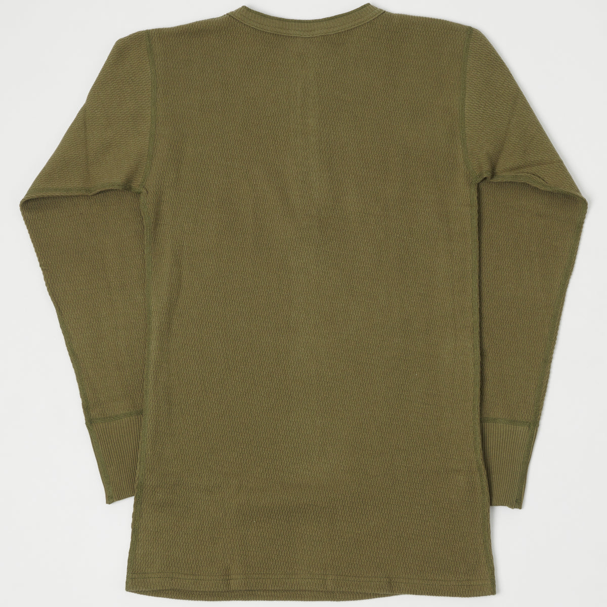 Warehouse & Co 5904 Waffle Knit Thermal Henley - Olive Drab