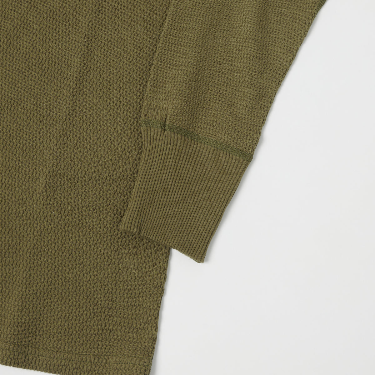Warehouse & Co 5904 Waffle Knit Thermal Henley - Olive Drab