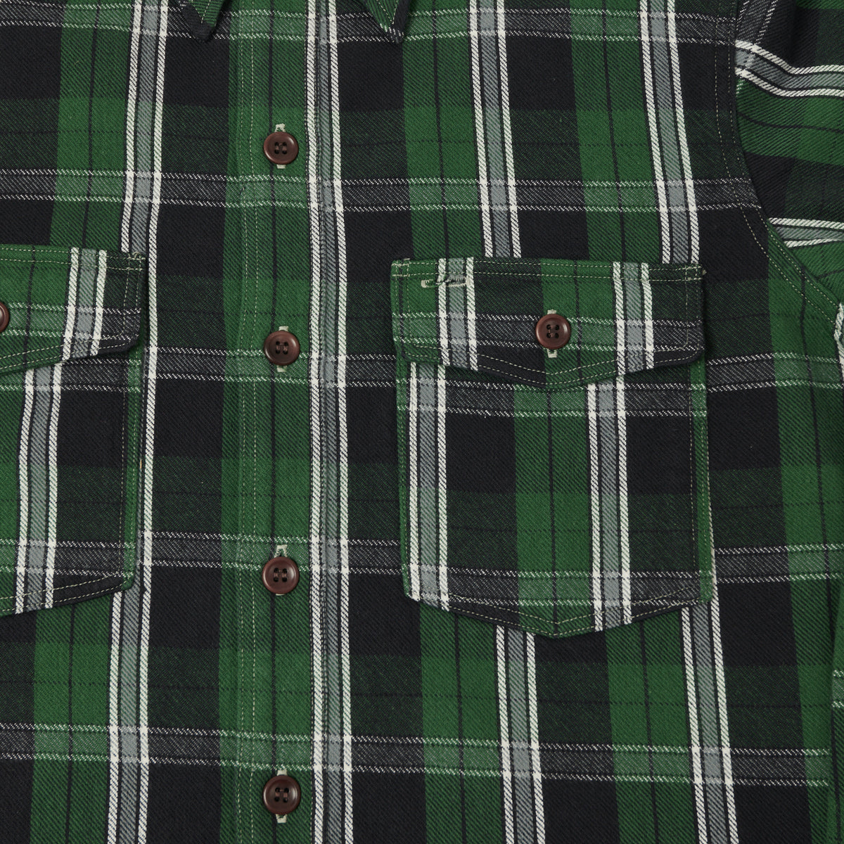 Warehouse & Co 3022 Duck Digger Plaid Flannel Shirt - Green