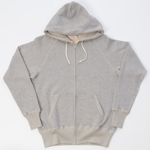 Warehouse & Co 451 Raglan Sleeve Full Zip Hoodie - Heather Grey