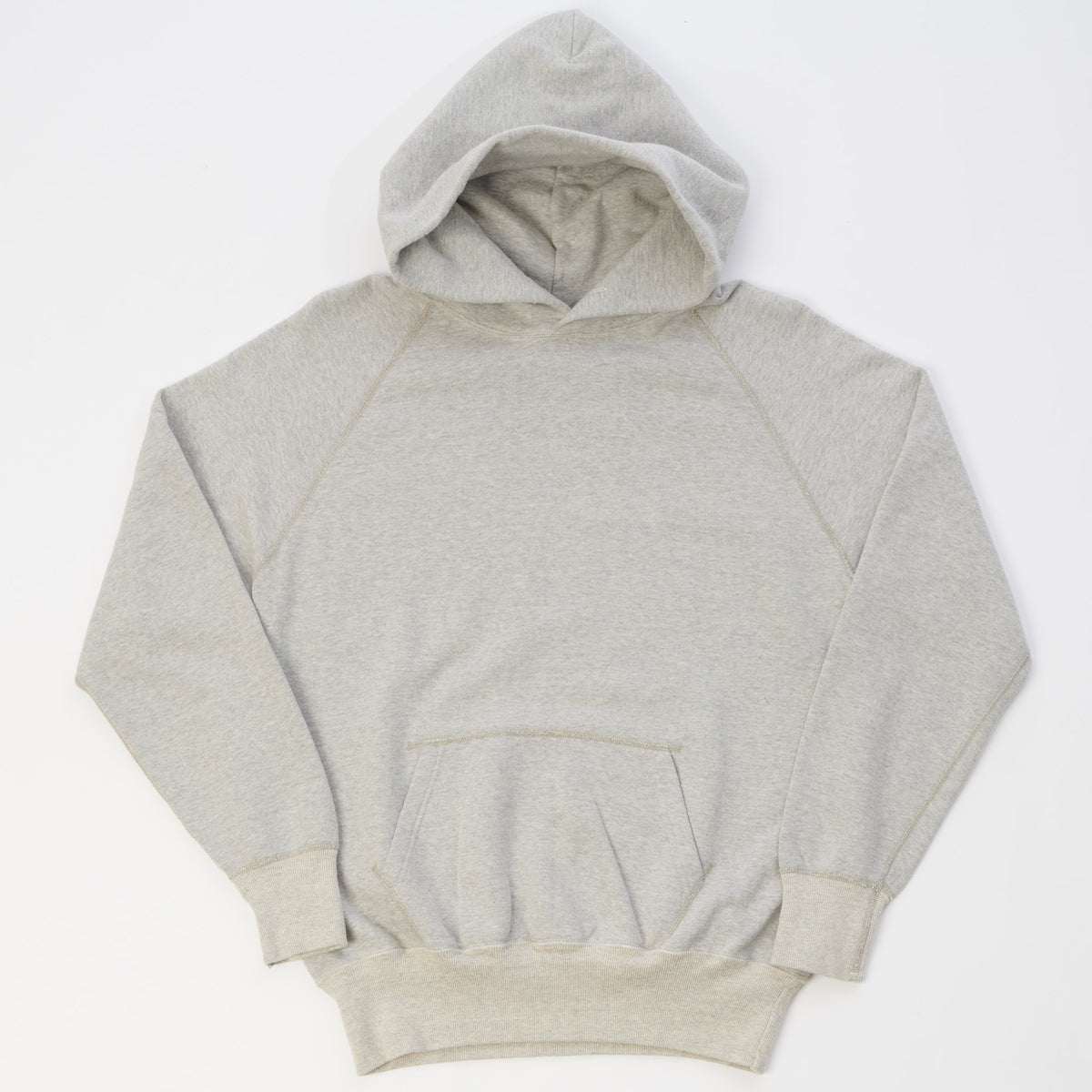 Warehouse & Co 462 Raglan Sleeve Hooded Sweatshirt - Heather Grey