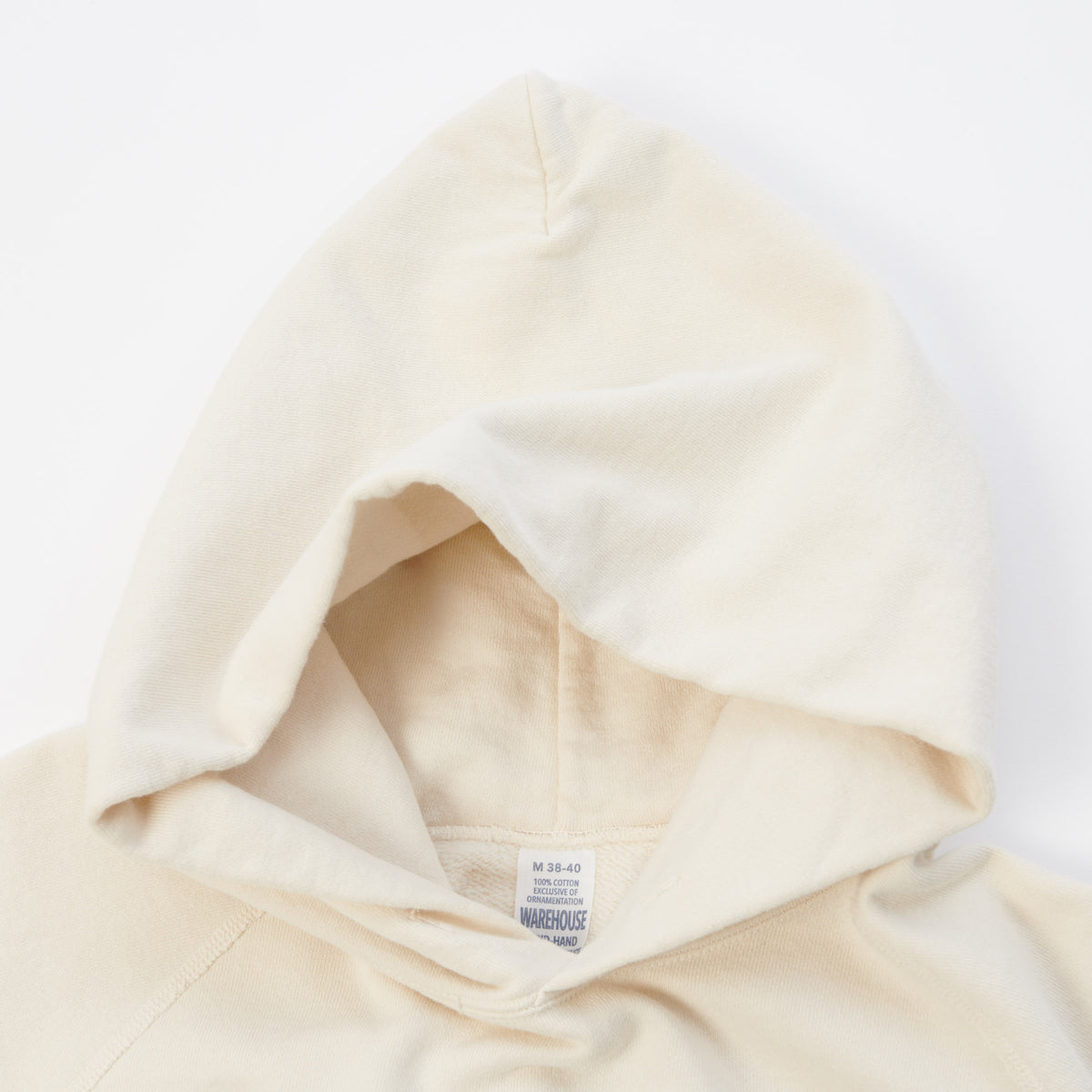 Warehouse & Co 462 Raglan Sleeve Hooded Sweatshirt - Cream
