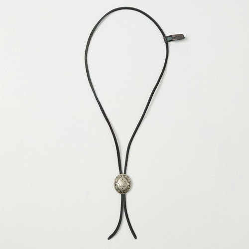 Yuketen Leather Bolo Tie w/Concho - Black