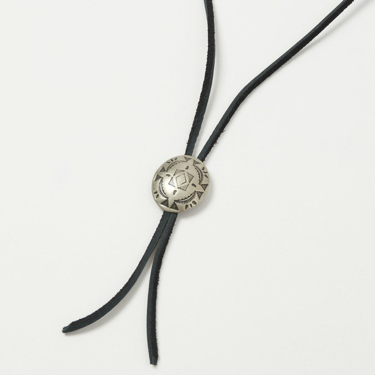 Yuketen Leather Bolo Tie w/Concho - Black