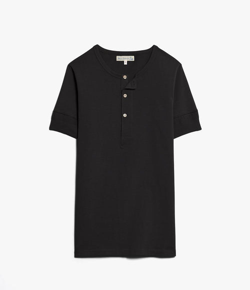 Merz b. Schwanen 'The Originals' 207 Short Sleeve Henley - Charcoal
