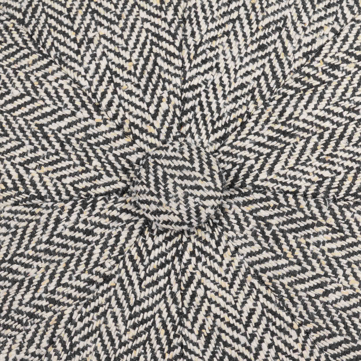 Stetson Hatteras Silk Herringbone Flat Cap - Black/White