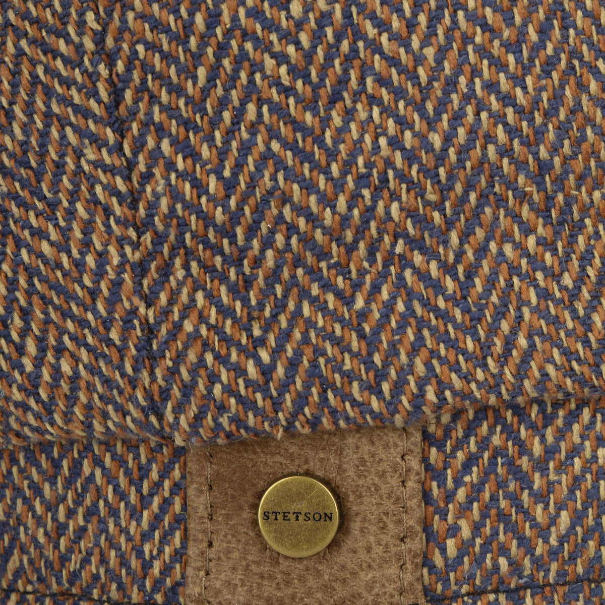 Stetson Hatteras Silk Herringbone Flat Cap - Brown Melange